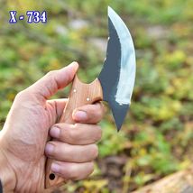 Alaska Ulu Knives With Sheath Carbon Steel Skinning Knife Pizza Cutter F... - $23.72