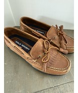 Women&#39;s 7 B Polo Sport Ralph Lauren Brown Leather Kiltie Tassel Loafers ... - €34,39 EUR