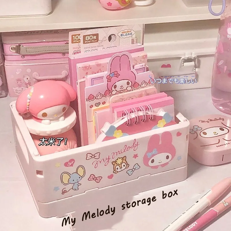 Sanrio Hello Kitty Kuromi Anime Kawaii Desktop Mini Folding Storage Box Cute - £11.75 GBP