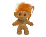 3&quot; VINTAGE 1960&#39;s WISHNIK DAM TROLL ORANGE HAIR - ORANGE + BLACK EYES NA... - $37.05