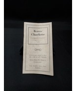 1928 Know Charlotte BOOKLET North Carolina, Chamber Of Commerce CIVIC ST... - $9.49