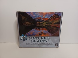 Natures Beauty Maroon Bells Sunrise Mountains  Puzzle 500 Piece 11inX18.... - $10.85