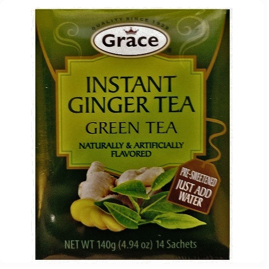 Grace Instant Ginger Tea Green Tea (4.94oz & 14 Bags x Box) 2 Boxes - £16.50 GBP