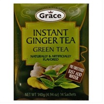 Grace Instant Ginger Tea Green Tea (4.94oz &amp; 14 Bags x Box) 2 Boxes - £16.41 GBP