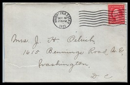 1921 US Cover - Brooklyn (Sta V), New York to Washington DC K4  - £2.33 GBP