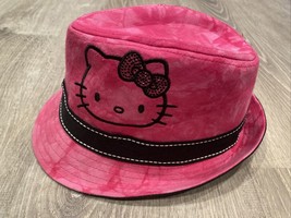 Hello Kitty Pink Fedora Hat Black Band - Fits Kids Small Medium or Women&#39;s Small - £6.45 GBP