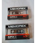 Memorex MRX I 90 Cassette Tape set of 2 NEW FACTORY SEALED NOS - £15.38 GBP