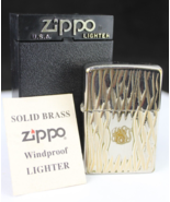 rare Zippo Lighter 1979 vintage BRASS MONOGRAM gold tone curve - $249.99