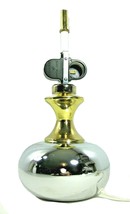 Vintage MCM Chrome Ball Table Lamp w/&quot;Brass&quot; Finish Accent  BASE ONLY - ... - £79.92 GBP