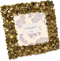 Laura Ashley 4X4 Gold Flower Textured Hand-Crafted Resin Picture Frame W/Easel &amp; - £17.48 GBP