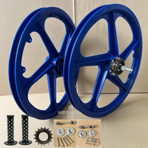 BMX Bicycle 20&quot; PVC Sport Rim Complete (BLUE) Wheelset-Hub SeT- Freewheel 16T - £57.43 GBP