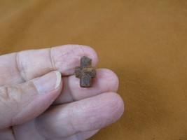 (CR593-100) 5/8&quot; Fairy Stone CHRISTIAN CROSS oiled Staurolite Crystal MA... - £12.58 GBP