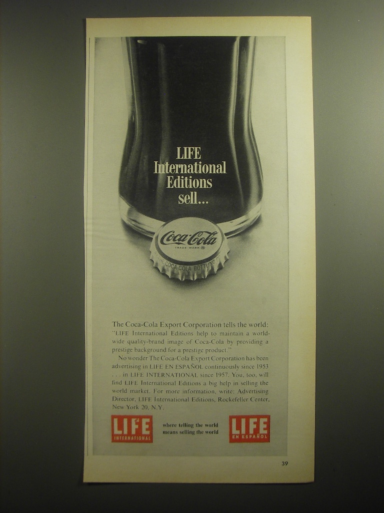 1963 Life International Magazine Ad - Life International sell Coca-Cola - $18.49