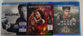Blu-Ray+DVD  Lot of 3 The Maze Runner, Jason Bourne, Hunger Games Catching Fire - £7.18 GBP