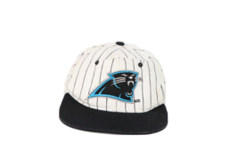 Vtg 90s Childrens Juvenile Carolina Panthers Football Pinstriped Stretch Fit Hat - £14.69 GBP