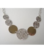 Echo Path Sterling Silver Disc Chain Necklace Unique Artisan Adjustable ... - £140.74 GBP