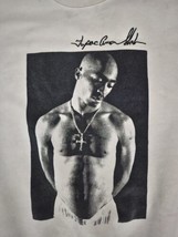 TUPAC Amaru Shakur White Sweatshirt with embroidered Signature Unisex  S... - $14.25