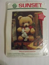 SUNSET CUDDLY CHRISTMAS DOLL RUTH MOREHEAD HOLLY ANGEL TEDDY BEAR FELTKI... - £10.28 GBP