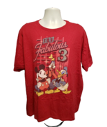 Disney The Fabulous 3 Mickey Mouse Goofy Donald Duck Mens Burgundy 2XL T... - $19.80