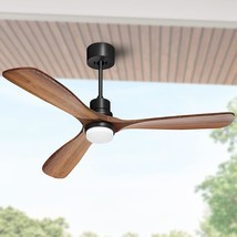 Outdoor Wood Ceiling Fans With Remote Control And A 52&quot; Obabala Ceiling Fan With - £118.72 GBP