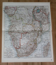 1912 Antique Map Of South Africa Namibia Angola Rhodesia Tanzania Congo Botswana - £19.81 GBP