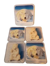 Polar Bear Tin and Cork Coasters in Collector&#39;s Tin Mike Speiser Giftco - $8.80