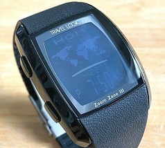 Travel Logic Zoom Zone 3 World Time Geography Telling System Mens Digital Watch - $99.74