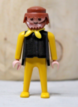 Playskool 1974 Figure Geobra Beard Mustache Bandana Black Shirt Yellow Pants - £3.83 GBP