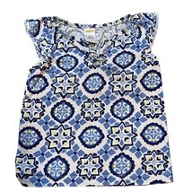 Gymboree Greek Isle Blue Print Top Girls Sz 4 - $9.60