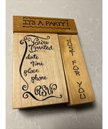 Lot of 3-SAYING - Wood Mounted Rubber Stamps Lucy’s Stamp Cabana - $14.85