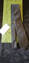 Black Gucci GG Pattern 100% Silk Tie - $124.73