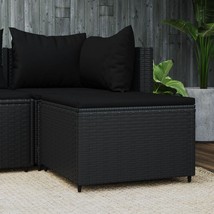  Patio Footrest Black PE rattan Adjustable Feet Footstool Square - $2,459.57 MXN