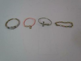 Lot of 4 Bracelets Stretchy Serenity Prayer Christian Cross Pink Beads Multi Stn - £18.32 GBP