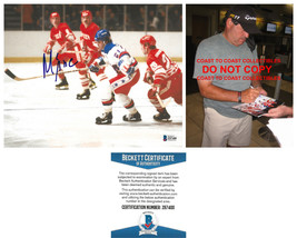 Mike Eruzione USA signed 1980 winter Olympics Hockey 8x10 photo Beckett proof,, - £77.76 GBP
