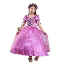 Princess Rapunzel Costume Party Dress Ball Gown Birthday For Girls  3-10T - £14.84 GBP+
