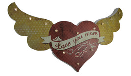 Scratch &amp; Dent Love You More Vintage LED Winged Heart Wall Hanging - £29.82 GBP