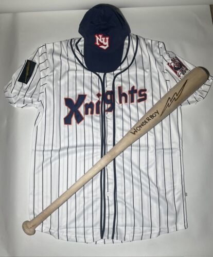 1984 Movie “The Natural” Roy Hobbs #9 New York Knights Jersey/Hat/Bat Co... - $89.05