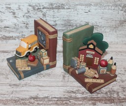 VTG Gifts for Teachers Bookends Set School Bus Books Corner Classroom Decor - £19.85 GBP
