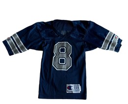 Vintage Champion Kids S 6-8 Dallas Cowboys Troy Aikman Jersey Replica Blue - £43.75 GBP