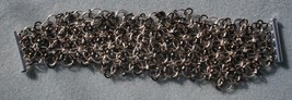 Freeform Silver and Black chainmaille bracelet - £11.95 GBP
