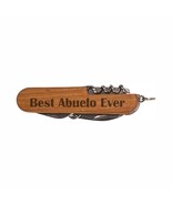 Grandpa Gifts Best Abuelo Ever Wooden 8-Function Multi-Tool Pocket Knife... - £11.94 GBP