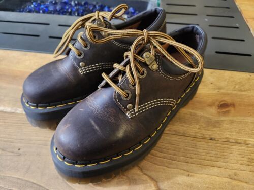 Doc Martens 8053 Crazy Horse Leather 5 Eye Lace Up Oxford Brown Mens Size US 7 - £101.20 GBP