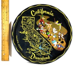 Vintage Disneyland 11&quot; Round Metal Souvenir Serving Tray (Circa 1960&#39;s) - £14.73 GBP