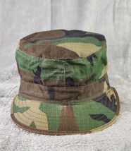 Army Military Hat Mens Medium Woodland Camo Ranger Combat Patrol Cap Made In USA - £11.86 GBP