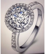 Fashion Round Cut CZ White Silver Plated Filled Woman Ring Size 6 - $180.68 MXN