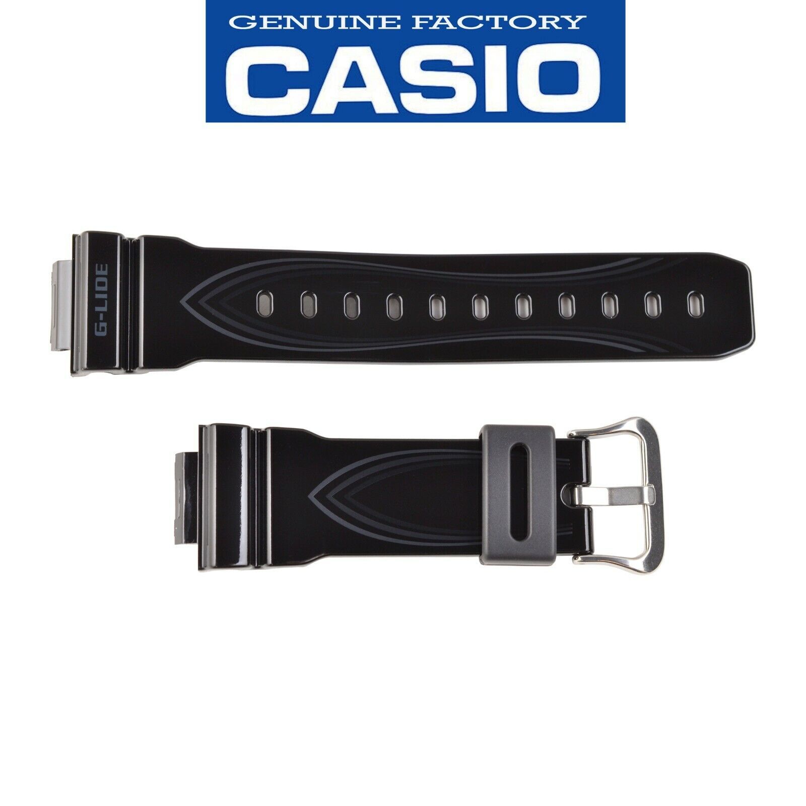 Primary image for  Genuine CASIO G-SHOCK G-LIDE Watch Band Strap GLX-5600-1 Black Rubber Shinny