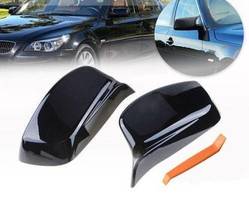 BMW 5 Series E60 E61 03-07 Glossy Black Wing Door Mirror Cover Caps - £67.23 GBP+