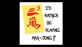 MahJong Magnet, Quote, Chinese origin tile game,  cream, red playing piece - £3.15 GBP