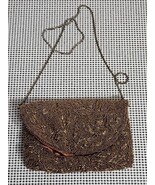 Vintage Walborg Evening Clutch Beaded Purse Shoulder Cooper Color Bag, V... - $46.66