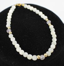 Beautiful Vintage Mother Of Pearl And 14k Solid Gold Bracelet - £55.38 GBP